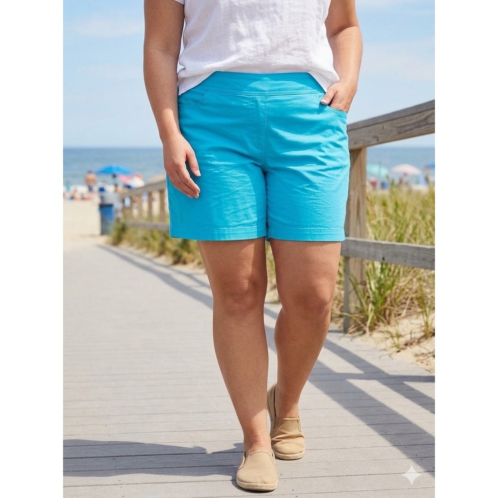 Westbound Casual Shorts Plus Size Women 22W Turquoise Blue Preppy Summer Beach